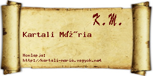 Kartali Mária névjegykártya